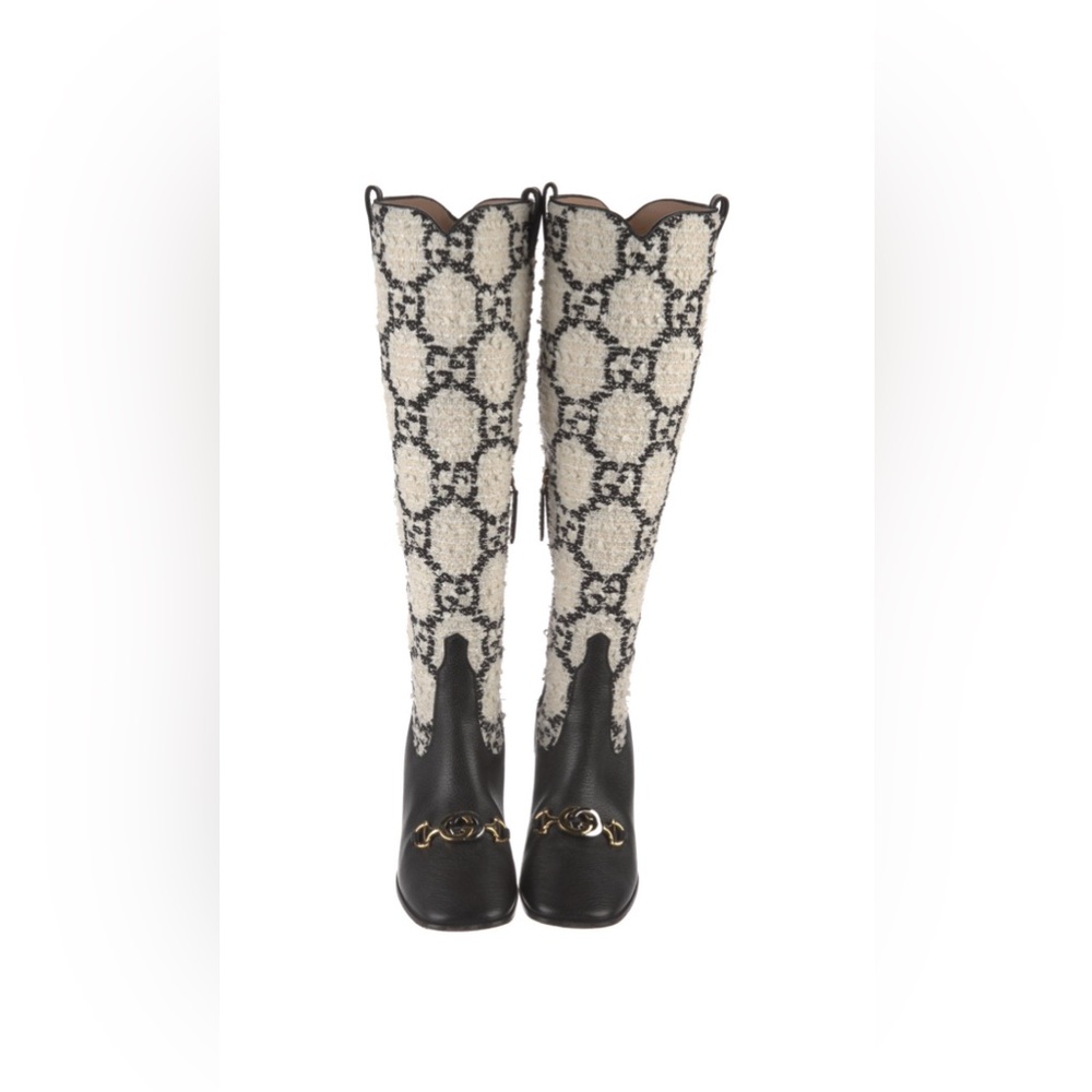 NWT Authentic Gucci GG tweed boots